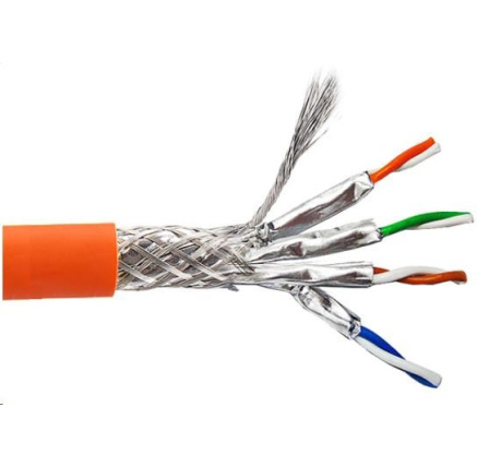S/FTP kabel LEXI-Net, Cat6A, LS0H, B2ca-s1a,d0,a1, oranžový, 500m, cívka