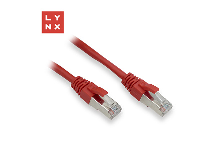 LYNX FTP patch kabel Cat5e PVC, CCA, 0,1m, červený (balení obsahuje 10ks)