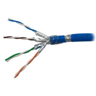 FTP kabel PlanetElite, Cat6A, drát, 4pár LS0H, Dca, modrý, 100m