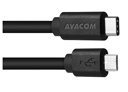 AVACOM datový a nabíjecí kabel USB Type-C - Micro USB, 100cm, černá