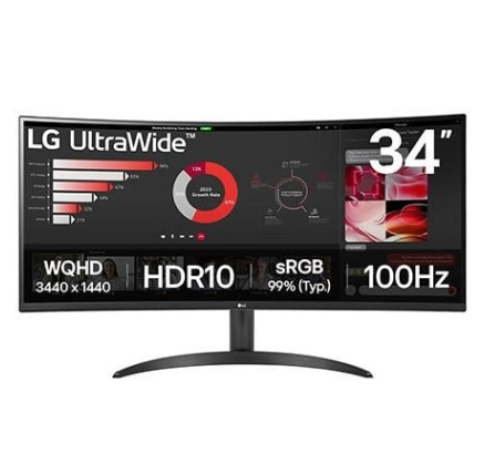 LG MT VA LED 34" 34WR50QK - VA panel, 3440x1440, 2xHDMI, DP, prohnutý