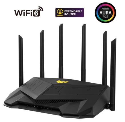 ASUS TUF-AX6000 (AX6000) WiFi 6 Extendable Gaming Router, 2.5G porty, AiMesh, 4G/5G Mobile Tethering