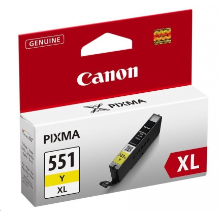 Canon CARTRIDGE CLI-551Y XL žlutá pro Pixma iP, Pixma iX, Pixma MG a Pixma MX 6850, 725x, 925, 8750 (695 str.)