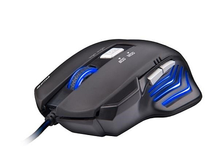 C-TECH myš AKANTHA, herní, modré podsvícení, 2400 DPI, USB