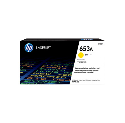 HP 653A Yellow LJ Toner Cart, CF322A (16,500 pages) HP 653A Yellow LJ Toner Cart, CF322A (16,500 pages)