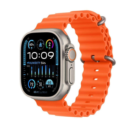 APPLE Watch Ultra 2 GPS + Cellular, 49mm Titanium Case with Orange Ocean Band