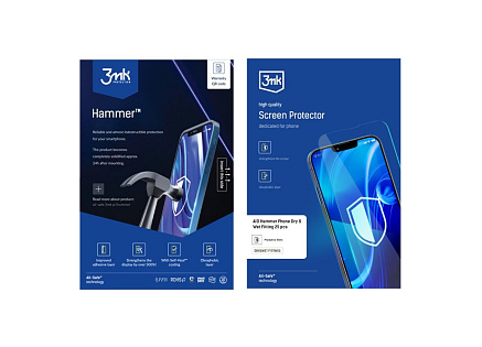3mk All-Safe - AIO fólie Hammer Dry & Wet Fitting Phone, 25 ks