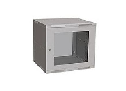 Solarix rozvaděč nástěnný skládaný SENSA LITE 9U 450mm, dveře sklo, RAL 7035 SENSA-L-9U-545-11-G