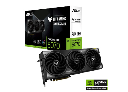 ASUS VGA NVIDIA GeForce RTX 5070 TUF GAMING 12GB, 12GB GDDR7, 3xDP, 1xHDMI