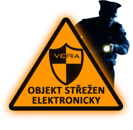 Veria Reflexní výstražná samolepka - střeženo elektronicky