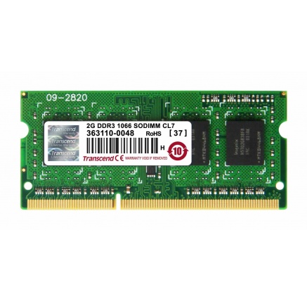 TRANSCEND SODIMM DDR3 2GB 1066MHz 1Rx8 CL7 TRANSCEND SODIMM DDR3 2GB 1066MHz 1Rx8 CL7