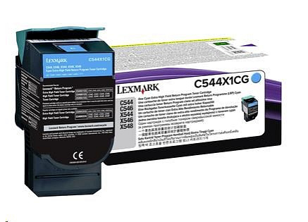 LEXMARK C544, X544 Cyan Extra High Yield Return Programme Toner Cartridge (4K)