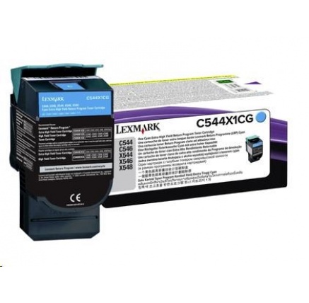 LEXMARK C544, X544 Cyan Extra High Yield Return Programme Toner Cartridge (4K) LEXMARK C544, X544 Cyan Extra High Yield Return Programme Toner Cartridge (4K)