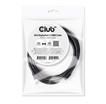 Club3D Kabel mini DisplayPort 1.2 4K60Hz UHD HBR2 (M/M), 2m Club3D Kabel mini DisplayPort 1.2 4K60Hz UHD HBR2 (M/M), 2m