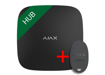Ajax SET  Hub black + DÁREK ZDARMA  SpaceControl black
