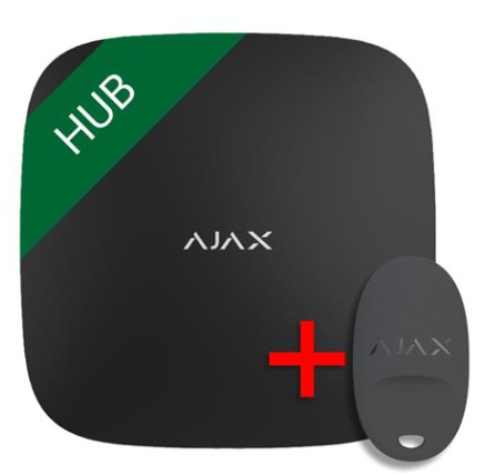 Ajax SET  Hub black + DÁREK ZDARMA  SpaceControl black
