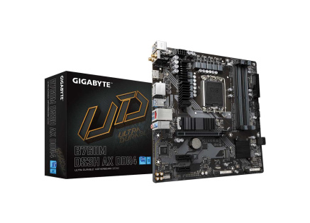 GIGABYTE MB Sc LGA1700 B760M DS3H AX DDR4, Intel B760, 4xDDR4, 2xDP, 1xHDMI, WI-FI, mATX