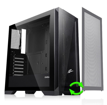 EVOLVEO Ptero Q2, 2x čelní panel - sklo /mřížka, case ATX, černá EVOLVEO Ptero Q2, 2x čelní panel - sklo /mřížka, case ATX, černá