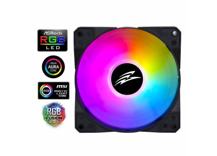 EVOLVEO 12FS ventilátor 120mm, ARGB, černý rám, slave EVOLVEO 12FS ventilátor 120mm, ARGB, černý rám, slave