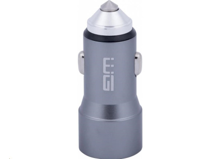 WG - Nabíječka do auta 2x USB 58,5W , 1x USB-C PD 36W + 1x USB-A 22.5W, stříbrná