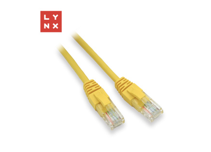 LYNX UTP patch kabel Cat5e, PVC, CCA, 0,3m, žlutý (balení obsahuje 10ks)
