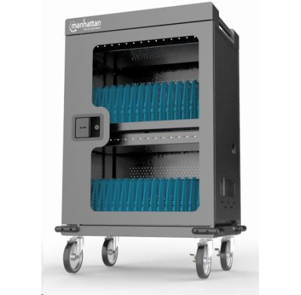 MANHATTAN nabíjecí vozík - 32 portů USB-C, 576 W, přepěťová ochrana, tichá ventilace, kovové pouzdro, černá MANHATTAN nabíjecí vozík - 32 portů USB-C, 576 W, přepěťová ochrana, tichá ventilace, kovové pouzdro, černá
