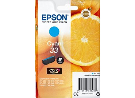EPSON ink bar Singlepack "Pomeranč" Cyan 33 Claria Premium Ink