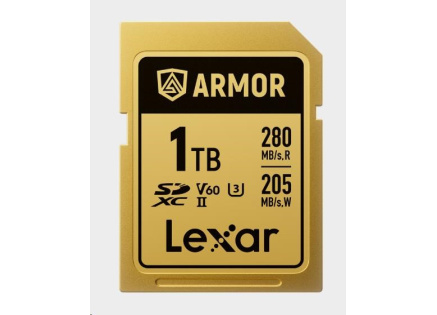 Lexar SDXC ARMOR Gold UHS-II U3, Stainless Steel, IP68 R280/W210 (V60) 1TB