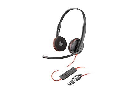 Poly Blackwire 3220 náhlavní souprava, USB-C/A adaptér, stereo (bulk)