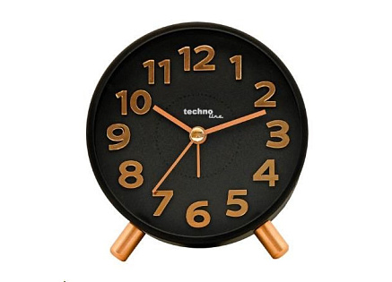 TechnoLine Modell F analogový budík, černý