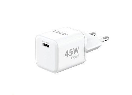 WG - Síťová nabíječka GaN 1x USB-C, PD PPS 45W, bílá