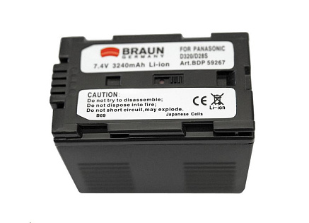 Braun akumulátor PANASONIC D320, D28, 3240mAh Braun akumulátor PANASONIC D320, D28, 3240mAh