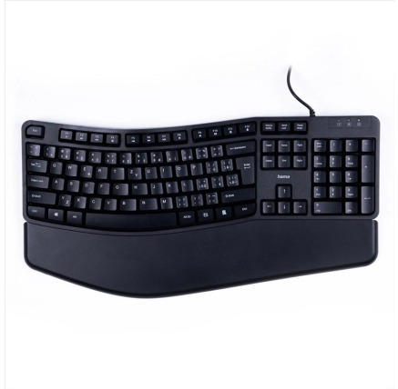 Hama ergonomická klávesnice EKC-400, odnímatelná podložka pod zápěstí