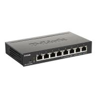 D-Link DGS-1100-08PV2 8-port Gigabit Smart Managed PoE switch, PoE budget 64W, fanless