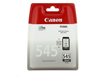 Canon CARTRIDGE PG-545 černá pro Pixma iP, Pixma MG, Pixma MX a Pixma TS 205, 305, 3151, 3451 (180 str.) Canon CARTRIDGE PG-545 černá pro Pixma iP, Pixma MG, Pixma MX a Pixma TS 205, 305, 3151, 3451 (180 str.)