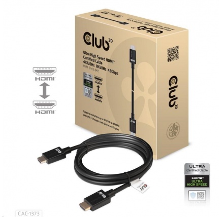 Club3D Kabel Ultra Rychlý HDMI™ Certifikovaný, 4K 120Hz, 8K60Hz, 48Gbps M/M, 3m, 28 AWG