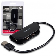 AXAGON HUE-X4B, 4x USB2.0 READY hub, černý