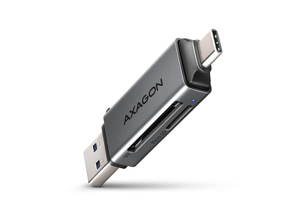 AXAGON CRE-DAC, USB-C + USB-A, 5 Gbps - MINI čtečka karet, 2-slot & lun SD/microSD, podpora UHS-I AXAGON CRE-DAC, USB-C + USB-A, 5 Gbps - MINI čtečka karet, 2-slot & lun SD/microSD, podpora UHS-I