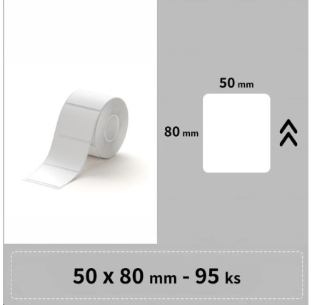 Niimbot štítky R 50x80mm 95ks Bílé pro B21, B21S, B3, B1S Niimbot štítky R 50x80mm 95ks Bílé pro B21, B21S, B3, B1S