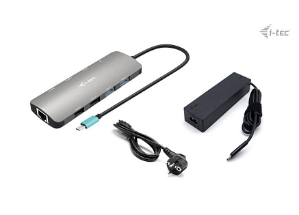 i-tec USB-C Metal Nano 2x HDMI Docking Station, PD 100W + Charger 100W (bundle)
