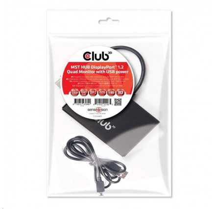 Club3D Video hub MST (Multi Stream Transport) DisplayPort na 4x DisplayPort, USB napájení Club3D Video hub MST (Multi Stream Transport) DisplayPort na 4x DisplayPort, USB napájení