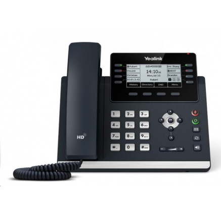 Yealink SIP-T43U IP telefon, 3,7" 360x160 grafický, 2x RJ45 10/100/1000, PoE, 12x SIP, 2x USB, bez adaptéru