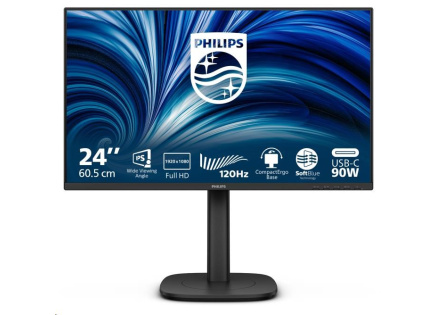 Philips MT 23,8" 24B2U3301 - 1920x1080,IPS,120Hz,HDMI,DP,USBhub,USB-C,RJ45,Repro,Pivot