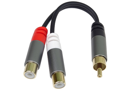 PremiumCord rozdvojka HQ CINCH Male - 2x CINCH Female 15cm