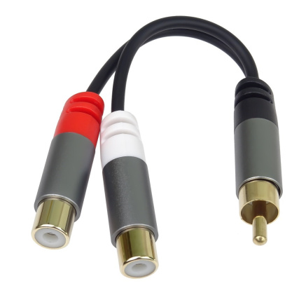 PremiumCord rozdvojka HQ CINCH Male - 2x CINCH Female 15cm PremiumCord rozdvojka HQ CINCH Male - 2x CINCH Female 15cm