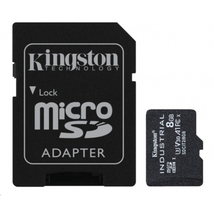 Kingston MicroSDHC karta 8GB Industrial C10 A1 pSLC Card + SD Adapter