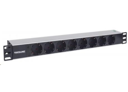 Intellinet 19" 1.5U Rackmount 8-Way Power Strip - German Type, rozvodný panel, 8x DE zásuvka, 1.6m kabel