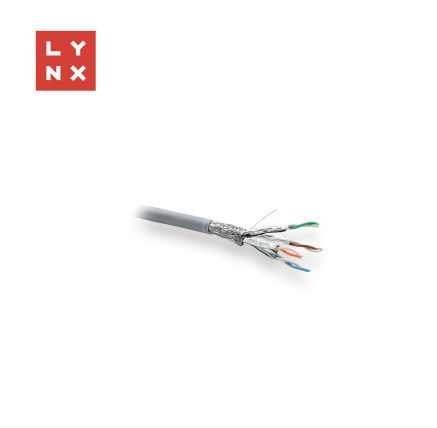 LYNX SFTP kabel, Cat6a, LSZH, celoměděný, vnitřní, šedý, cívka 500m