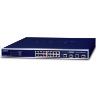 Planet FGSW-1816HPS PoE switch 16x 100-TX, 2x 1000-T/SFP, PoE 802.3at