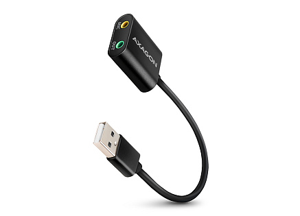 AXAGON ADA-12, USB 2.0 - externí zvuková karta, 48kHz/16-bit stereo, kovová, kabel USB-A 15 cm